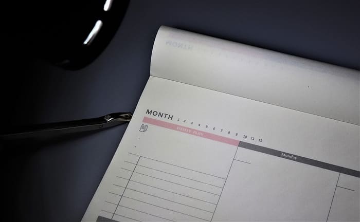 lista tareas calendario planificacion