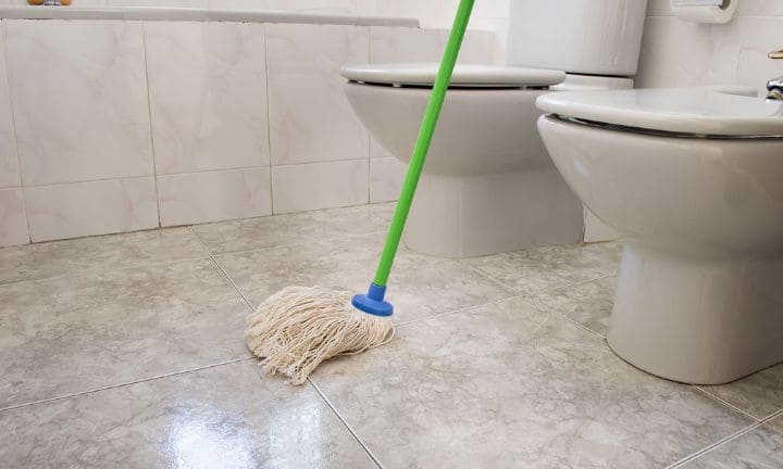 mop bathroom floor