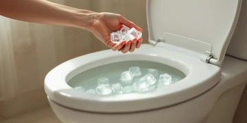 Hielo en el inodoro: truco de limpieza para el baño