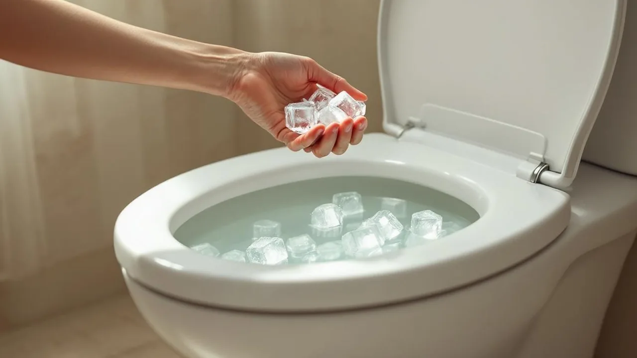 Hielo en el inodoro: truco de limpieza para el baño